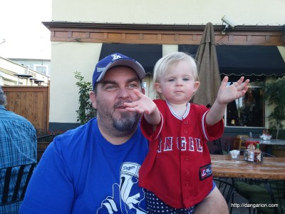 Abby and I Cheering on our teams for the end of the season!